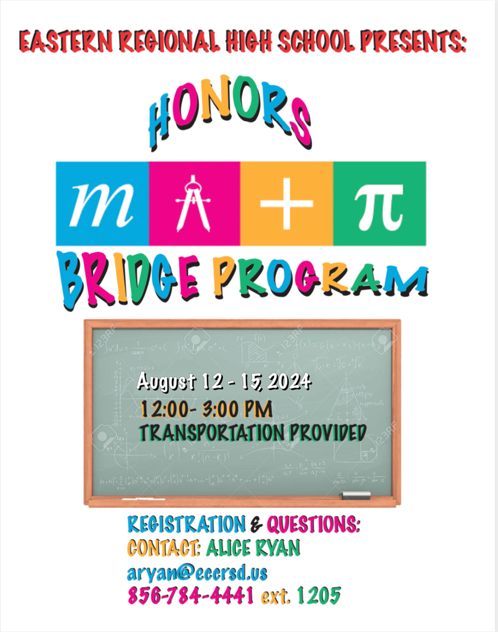 Honors Math Bridge Program (August 12th - 15th)